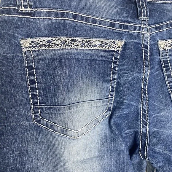 Daytrip Virgo Straight Stretch Jeans Size 28R Women Bling Equestrian Mid Rise - Picture 4 of 15